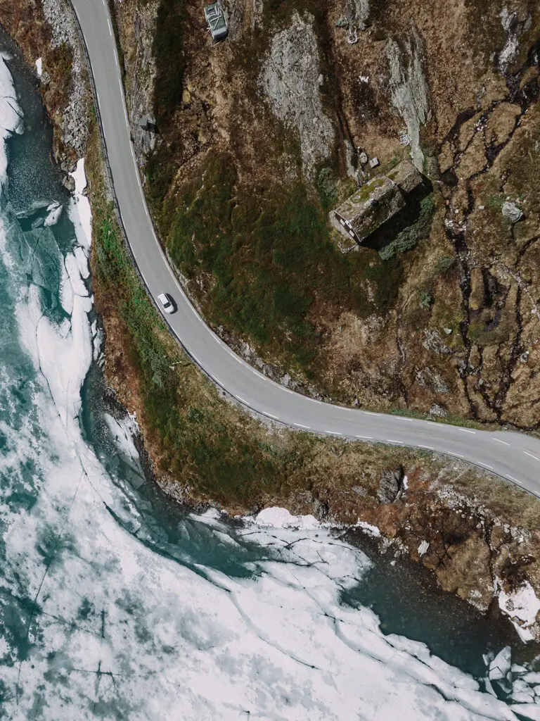 Road next to the sea in Norway